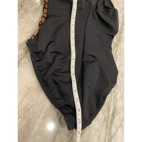 Miracle Swimsuit: Black with copper colored side decoration, Size 8 - Picture 5 of 7